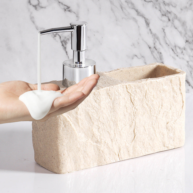 Marble-Look Soap Dispenser with Sponge Holder